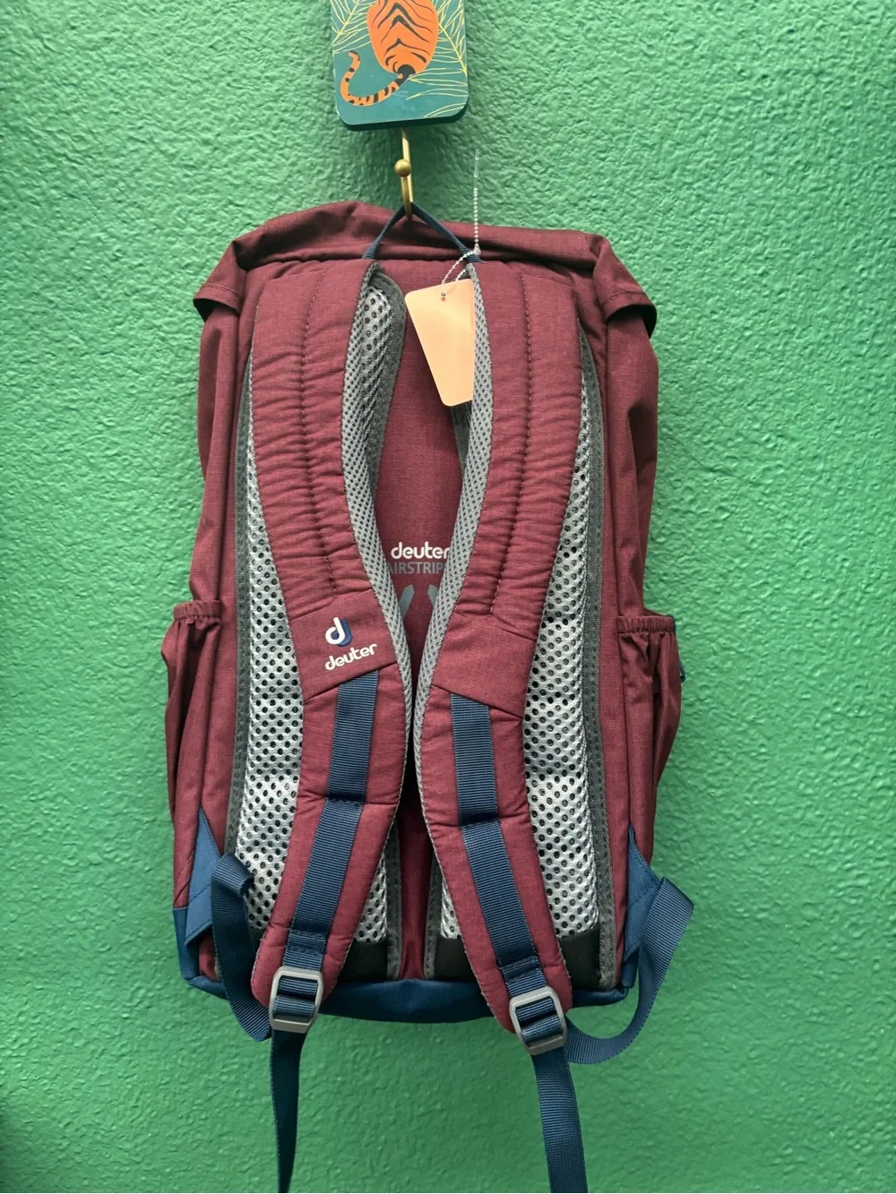 Deuter Men's Burgundy Daypack Backpack with Navy Trim